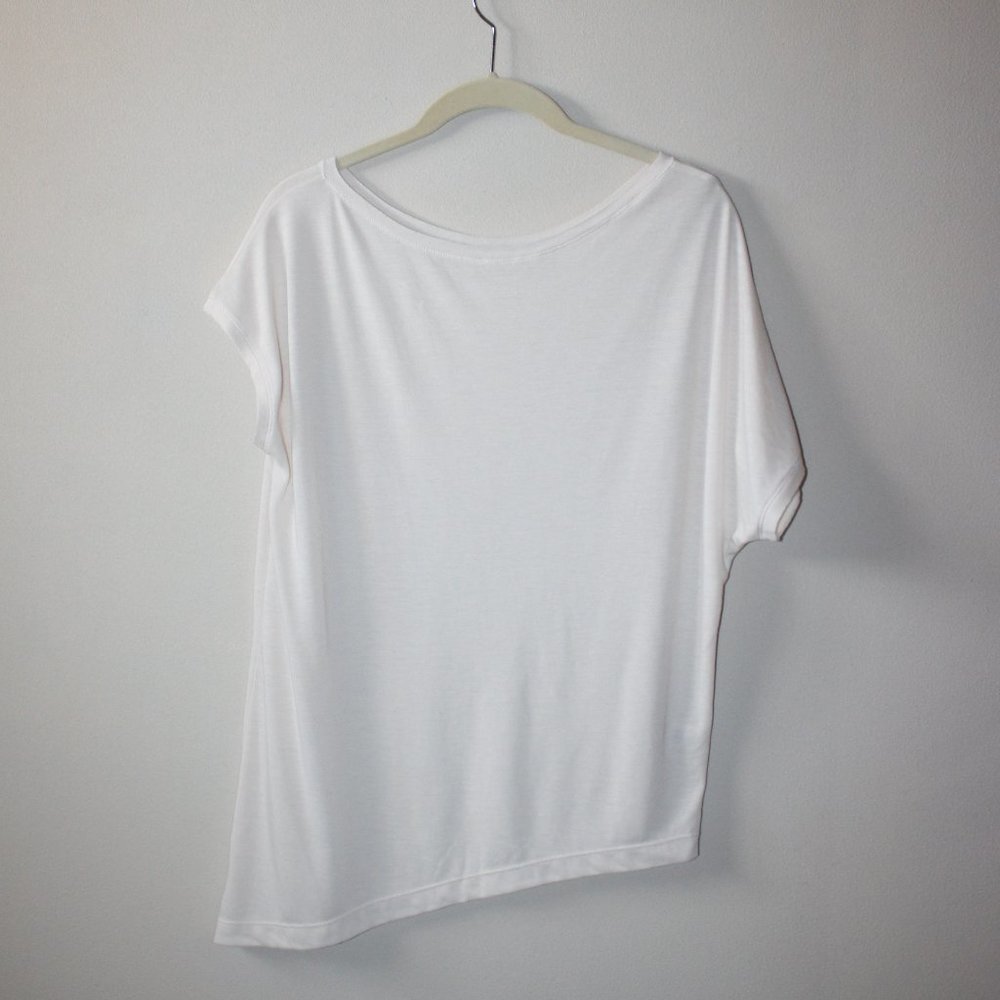 Club Monaco Asymmetrical Linen Blend Top